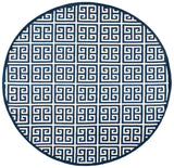 Safavieh Dhurries 7'-0" x 7'-0" Rug in Navy / Ivory