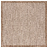 Safavieh Beach House 6'-7" x 6'-7" Rug in Brown / Ivory
