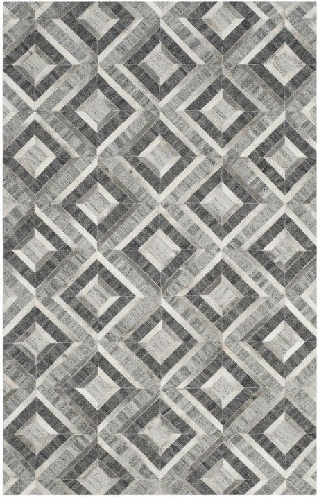 Safavieh Studio Leather 4'-0" x 6'-0" Rug in Ivory / Dark Grey