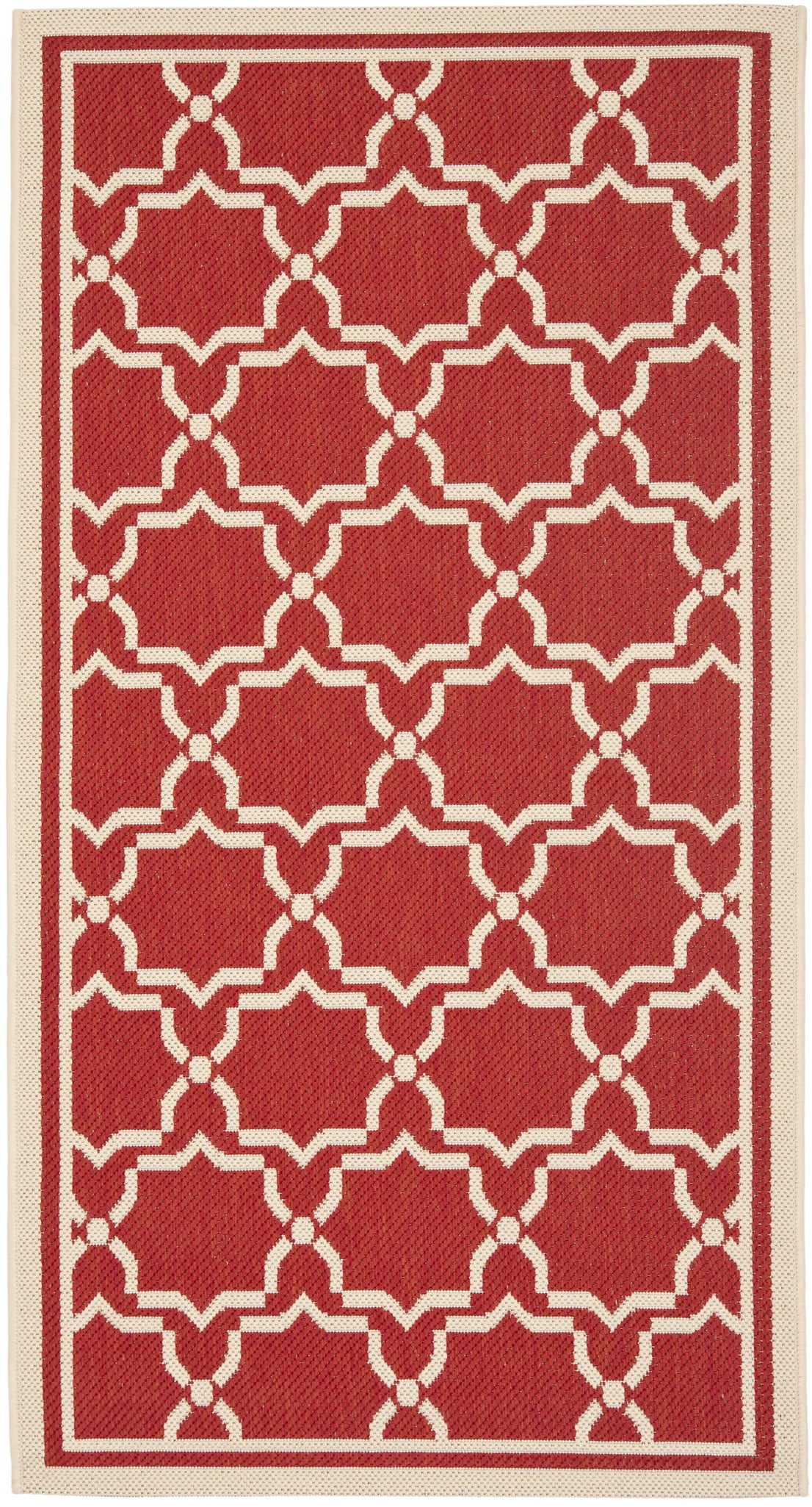 Safavieh Courtyard 2'-7" x 5'-0" Rug in Red / Bone