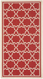 Safavieh Courtyard 2'-7" x 5'-0" Rug in Red / Bone