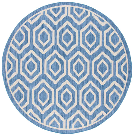 Safavieh Courtyard 7'-10" x 7'-10" Rug in Blue / Beige