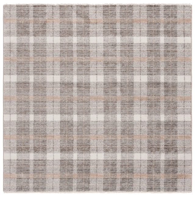 Safavieh Oxford Plaids 300 6'-7" x 6'-7" Rug in Grey / Beige