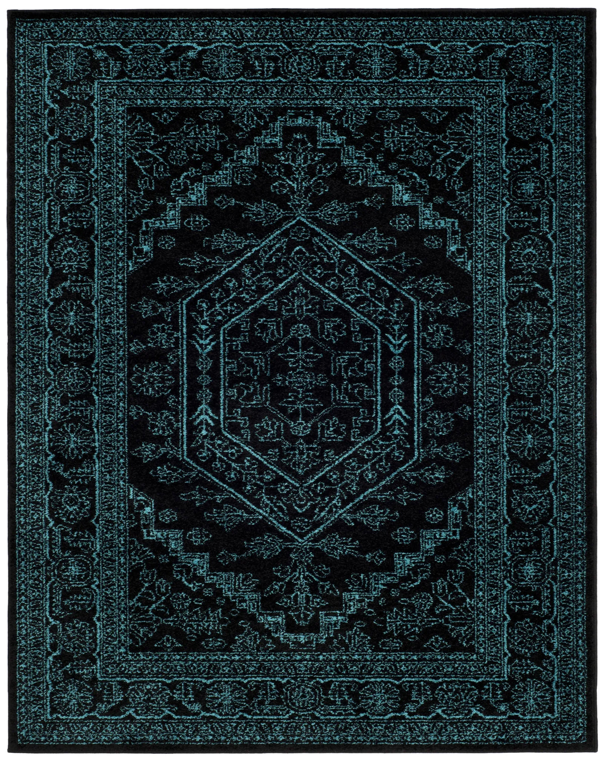 Safavieh Adirondack 10'-0" x 14'-0" Rug in Black / Teal