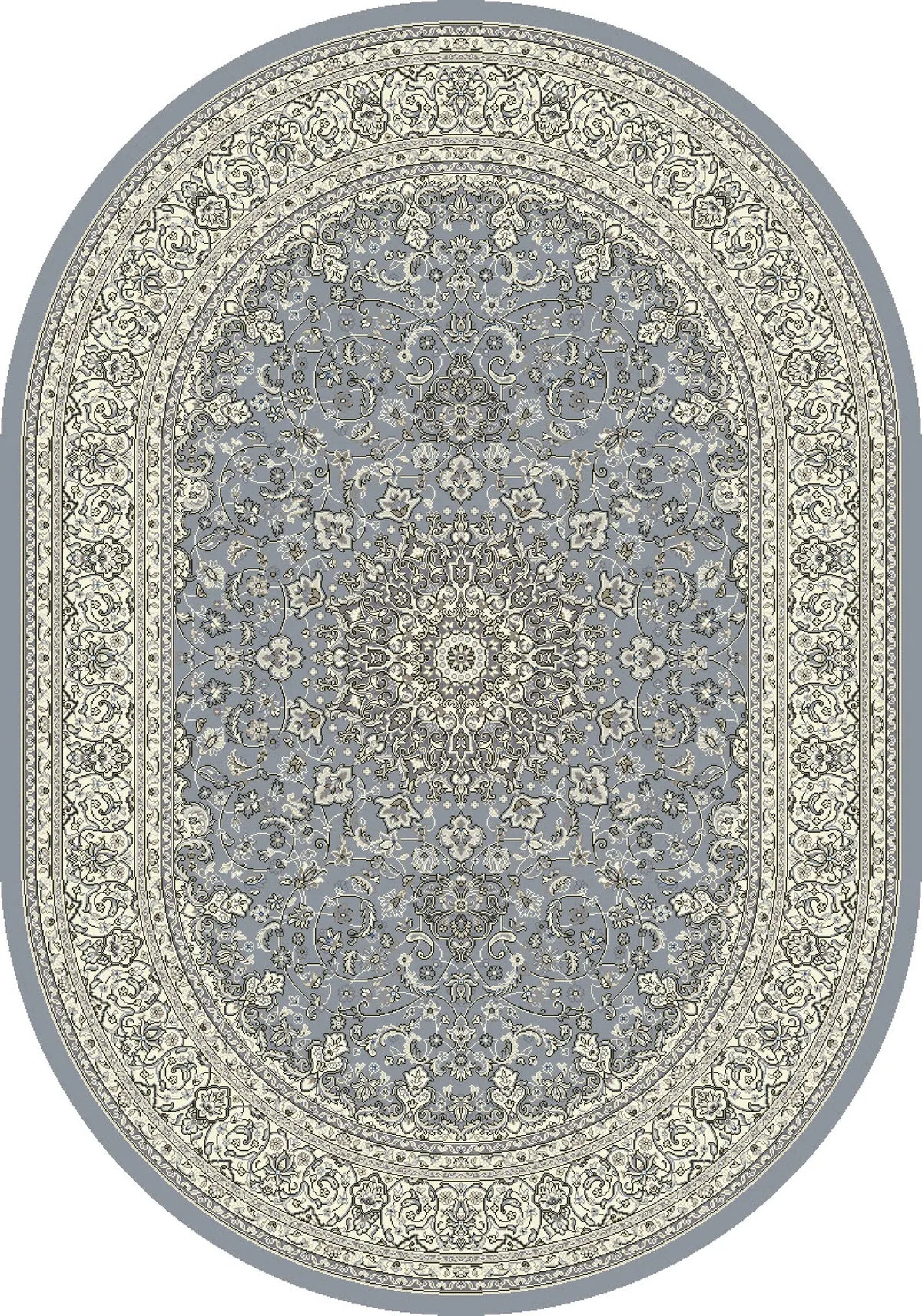 Dynamic Rugs Ancient Garden 57119 Steel Blue / Cream Rugs - Oval