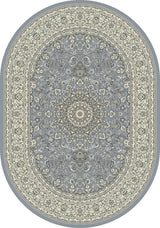 Dynamic Rugs Ancient Garden 57119 Steel Blue / Cream Rugs - Oval