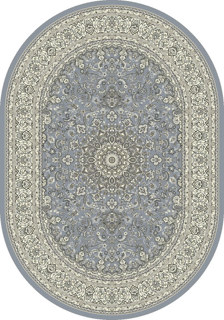 Dynamic Rugs Ancient Garden 57119 Steel Blue / Cream Rugs - Oval