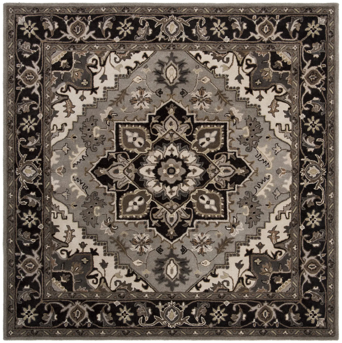 Safavieh Royalty 7'-0" x 7'-0" Rug in Silver / Charcoal
