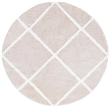 Safavieh Tahoe Shag 6'-7" x 6'-7" Rug in Beige / White