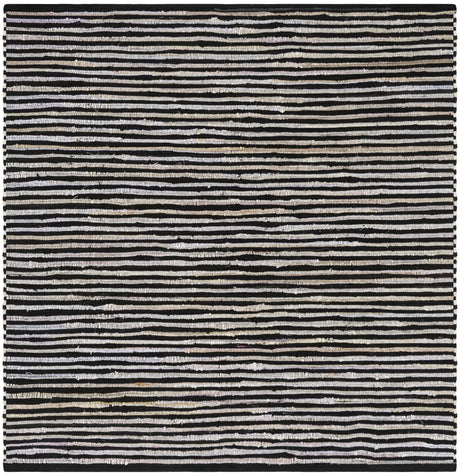 Safavieh Rag Rug 6'-0" x 6'-0" Rug in Black / Multi