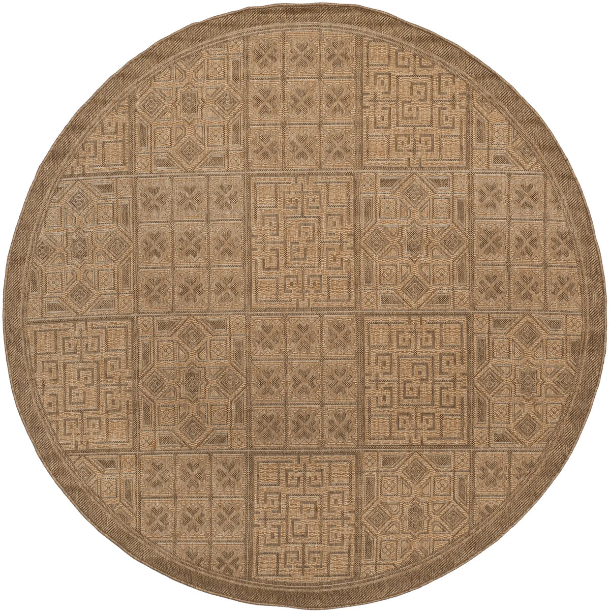 Safavieh Courtyard 6'-7" x 6'-7" Rug in Gold / Natural