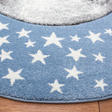 Safavieh Carousel Kids 100 5'-3" x 5'-3" Rug in Light Blue / Grey