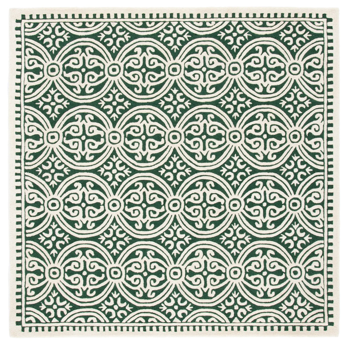 Safavieh Cambridge 6'-0" x 6'-0" Rug in Dark Green / Ivory