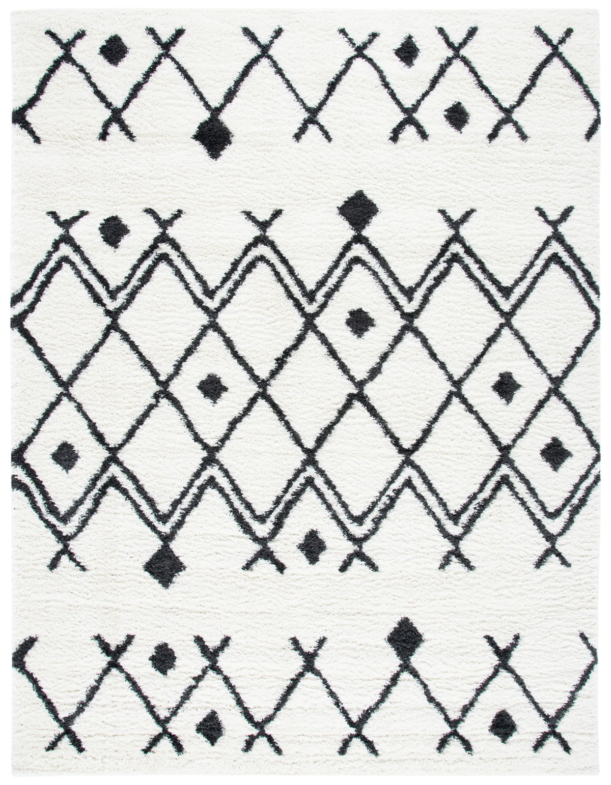 Safavieh Berber Shag 10'-0" x 14'-0" Rug in Ivory / Dark Grey