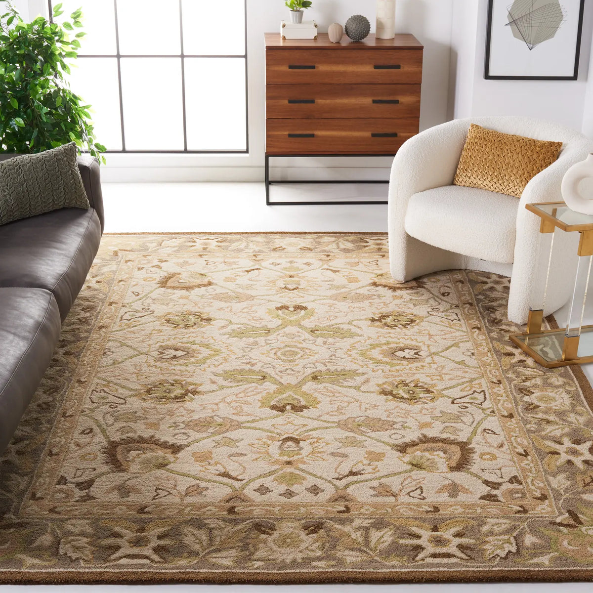 Safavieh Anatolia 9'-6" x 13'-6" Rug in Ivory / Brown