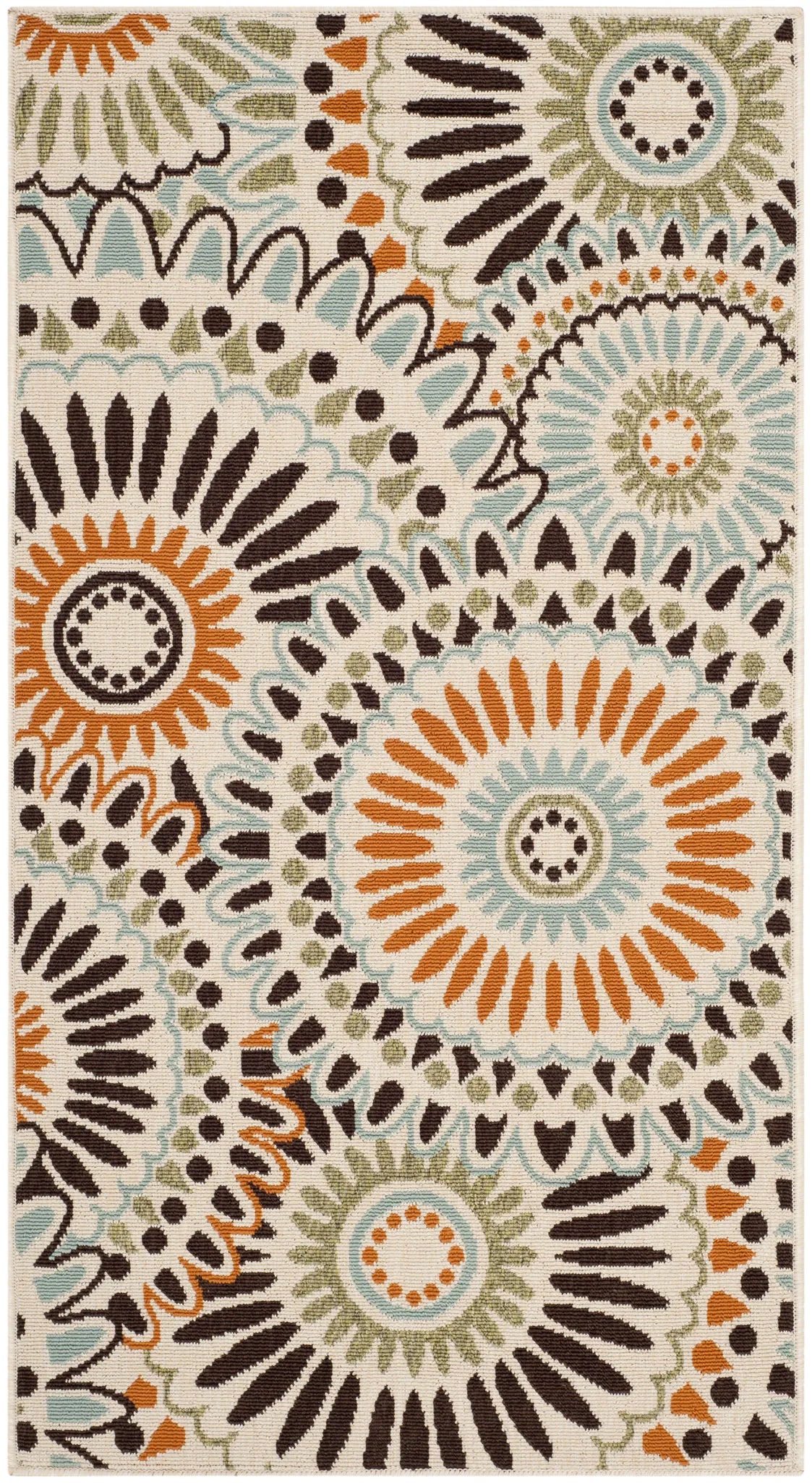 Safavieh Veranda 2'-7" x 5'-0" Rug in Cream / Chocolate