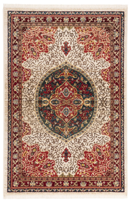 Safavieh Kashan 3'-3" x 4'-10" Rug in Ivory / Red