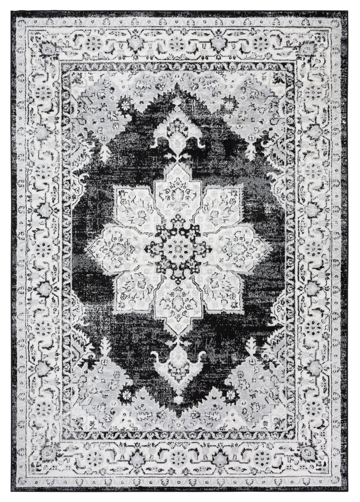 Safavieh Brentwood 4'-0" x 6'-0" Rug in Ivory / Black