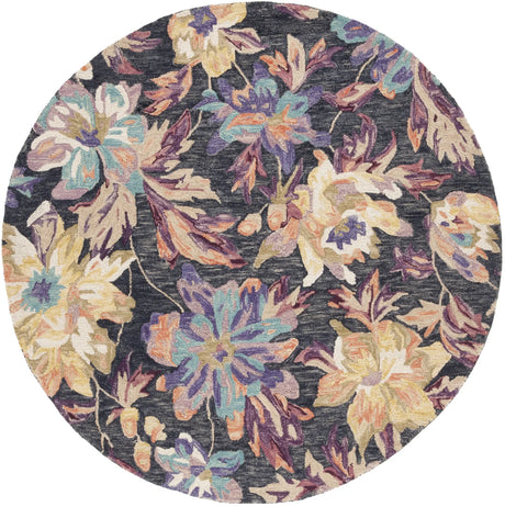 Safavieh Blossom 6'-0" x 6'-0" Rug in Charcoal / Plum