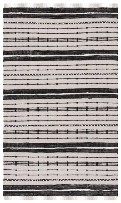 Safavieh Striped Kilim 4'-0" x 6'-0" Rug in Beige / Black