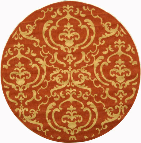 Safavieh Courtyard 5'-3" x 5'-3" Rug in Terracotta / Natural