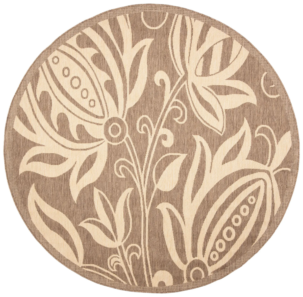 Safavieh Courtyard 6'-7" x 6'-7" Rug in Brown / Natural