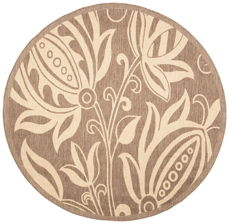 Safavieh Courtyard 6'-7" x 6'-7" Rug in Brown / Natural