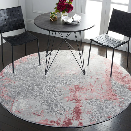 Safavieh Meadow 500 10'-0" x 10'-0" Rug in Light Grey / Pink