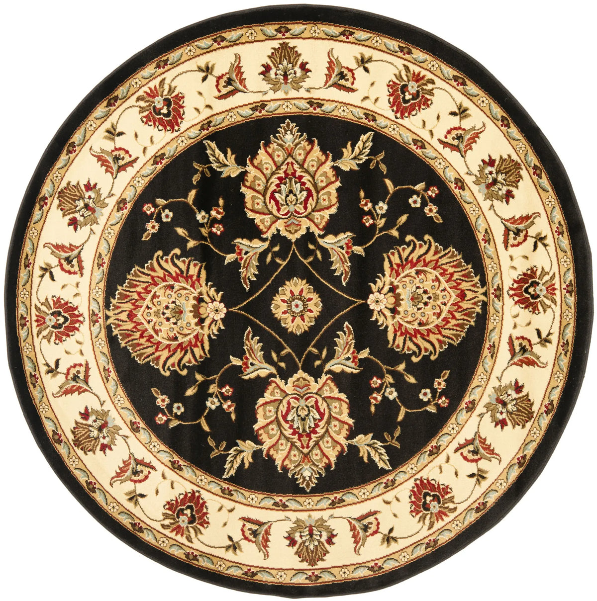 Safavieh Lyndhurst 5'-3" x 5'-3" Rug in Black / Ivory