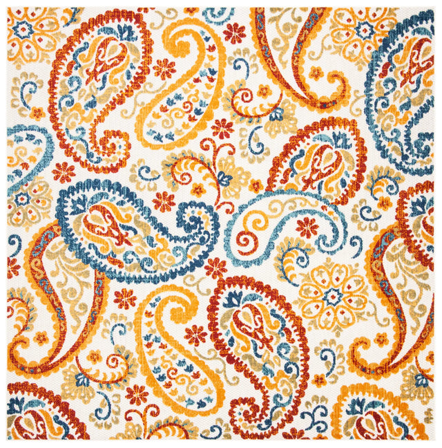 Safavieh Cabana 6'-7" x 6'-7" Rug in Cream / Navy