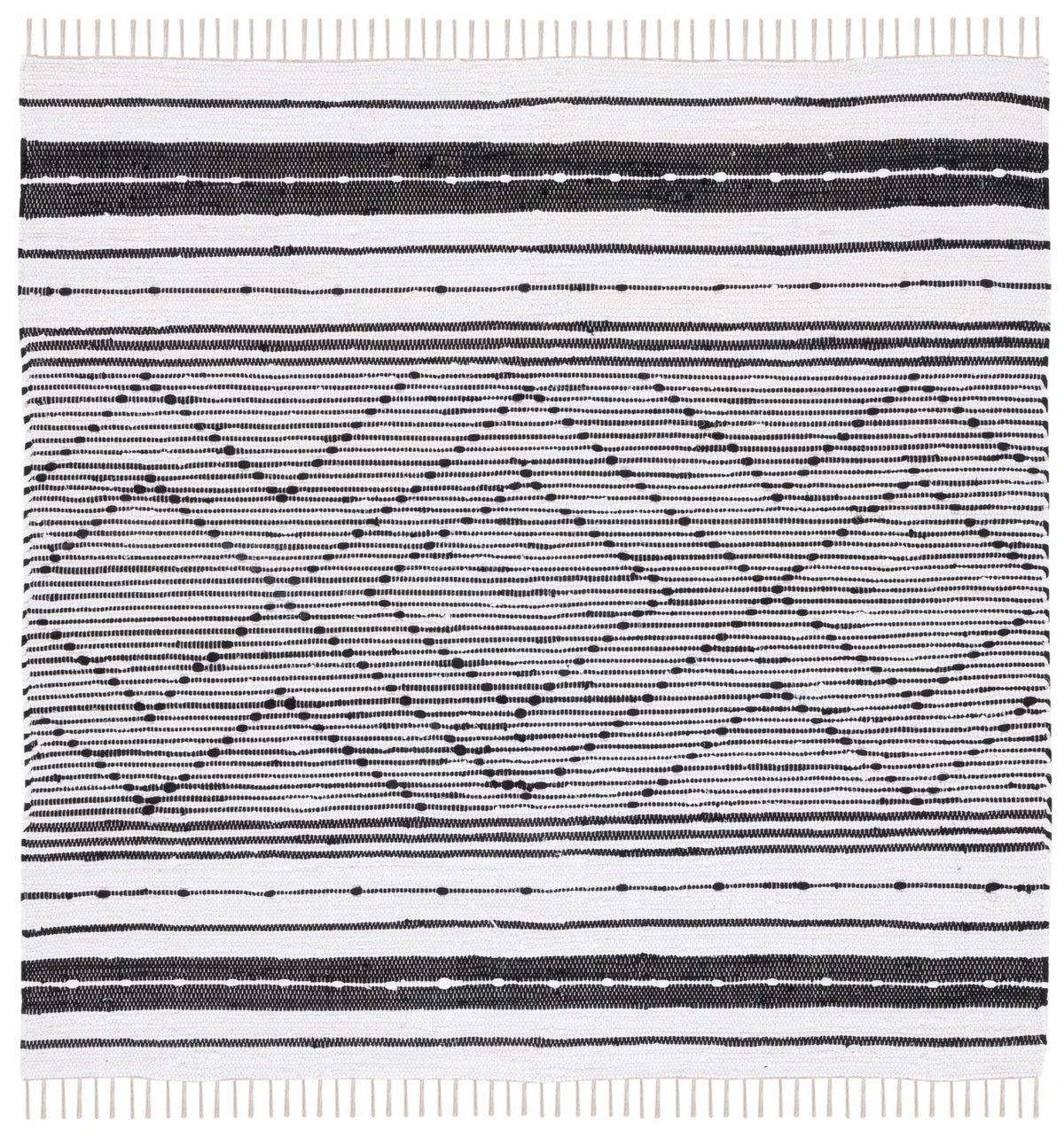 Safavieh Striped Kilim 6'-0" x 6'-0" Rug in Black / Ivory