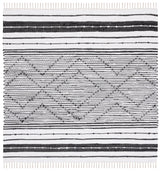 Safavieh Striped Kilim 6'-0" x 6'-0" Rug in Black / Ivory