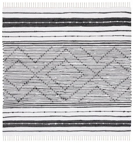 Safavieh Striped Kilim 6'-0" x 6'-0" Rug in Black / Ivory