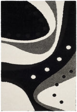 Safavieh Florida Shag 5'-3" x 7'-6" Rug in Black / Ivory