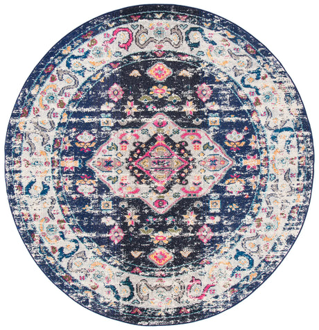 Safavieh Madison 6'-7" x 6'-7" Rug in Navy / Ivory