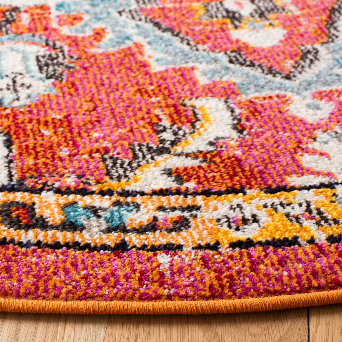 Safavieh Madison 6'-7" x 6'-7" Rug in Orange / Light Blue