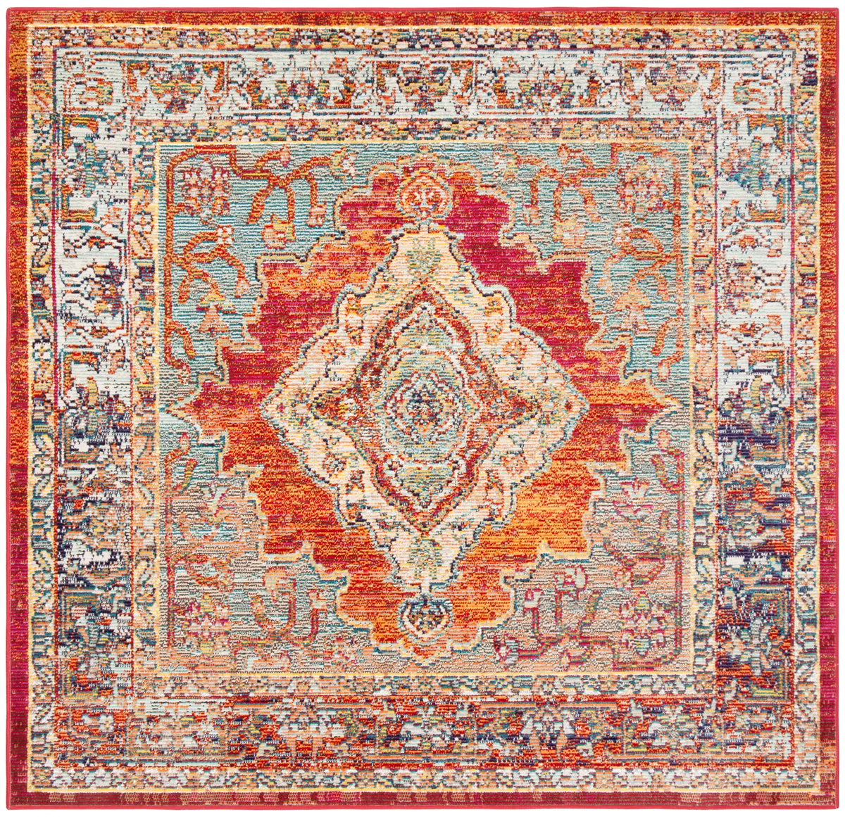Safavieh Crystal 5'-0" x 5'-0" Rug in Orange / Light Blue