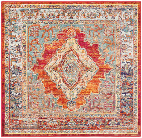 Safavieh Crystal 5'-0" x 5'-0" Rug in Orange / Light Blue