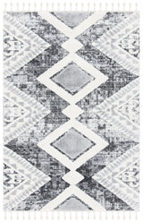 Safavieh Moroccan Tassel Shag 4'-0" x 6'-0" Rug in Grey / Ivory