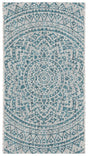 Safavieh Courtyard 2'-0" x 3'-7" Rug in Light Grey / Teal
