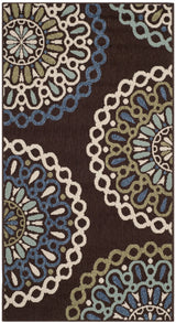 Safavieh Veranda 2'-7" x 5'-0" Rug in Chocolate / Blue