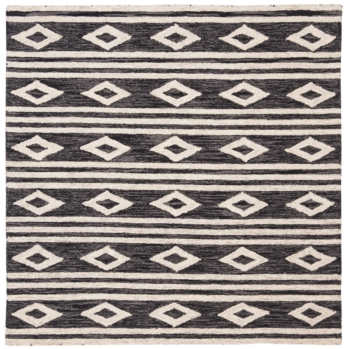 Safavieh Micro-Loop 5'-0" x 5'-0" Rug in Charcoal / Ivory