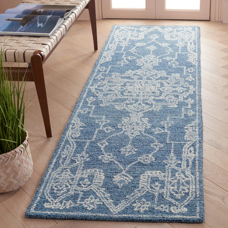 Safavieh Micro-Loop 2'-3" x 8'-0" Rug in Blue / Ivory