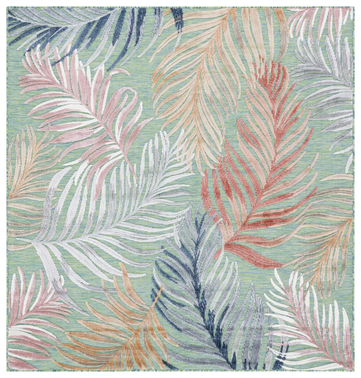 Safavieh Cabana 6'-5" x 6'-5" Rug in Green / Rust
