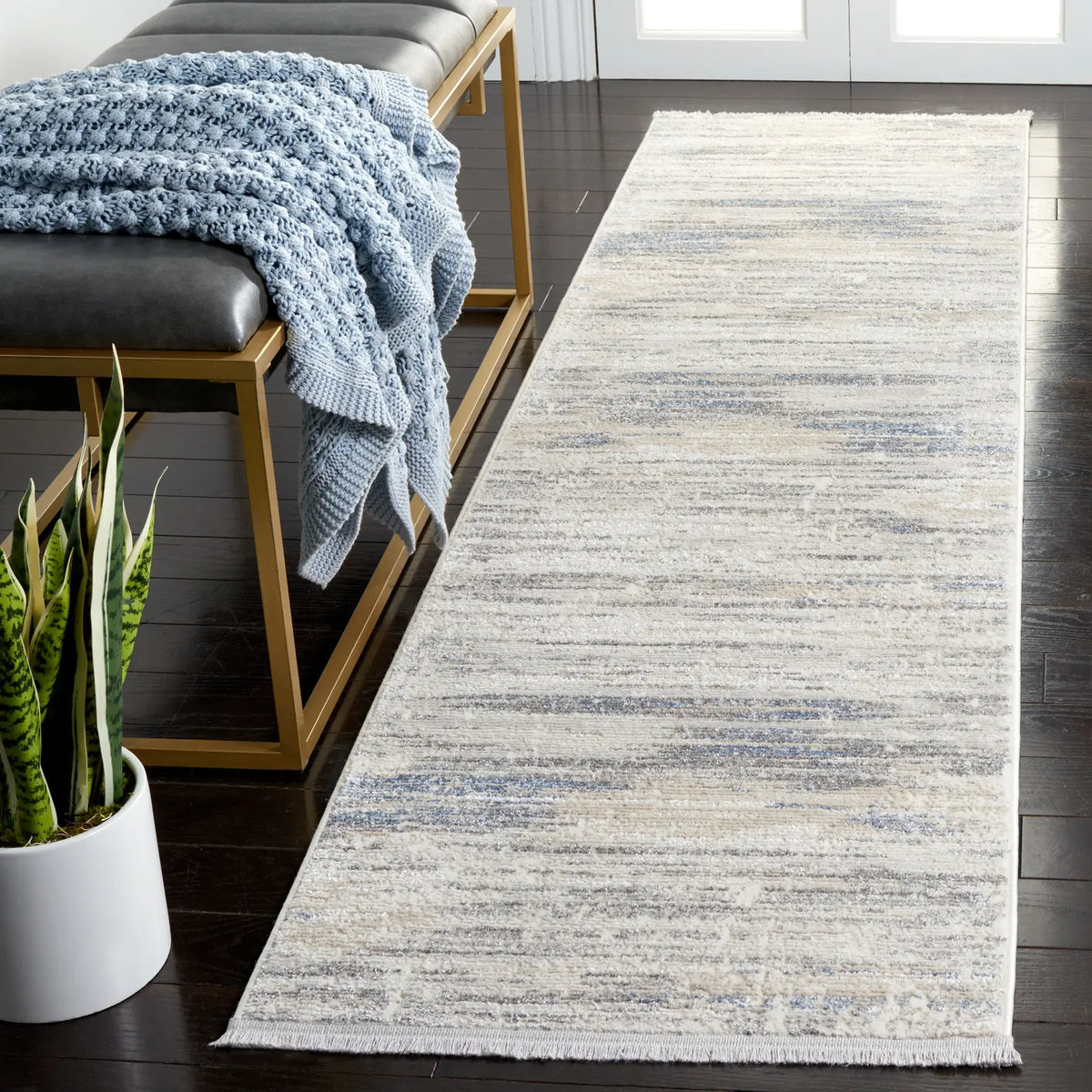Safavieh Whisper 2'-2" x 8'-0" Rug in Grey / Blue