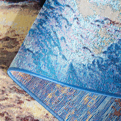 Safavieh Barbados 500 4'-0" x 6'-0" Rug in Blue / Rust Gold