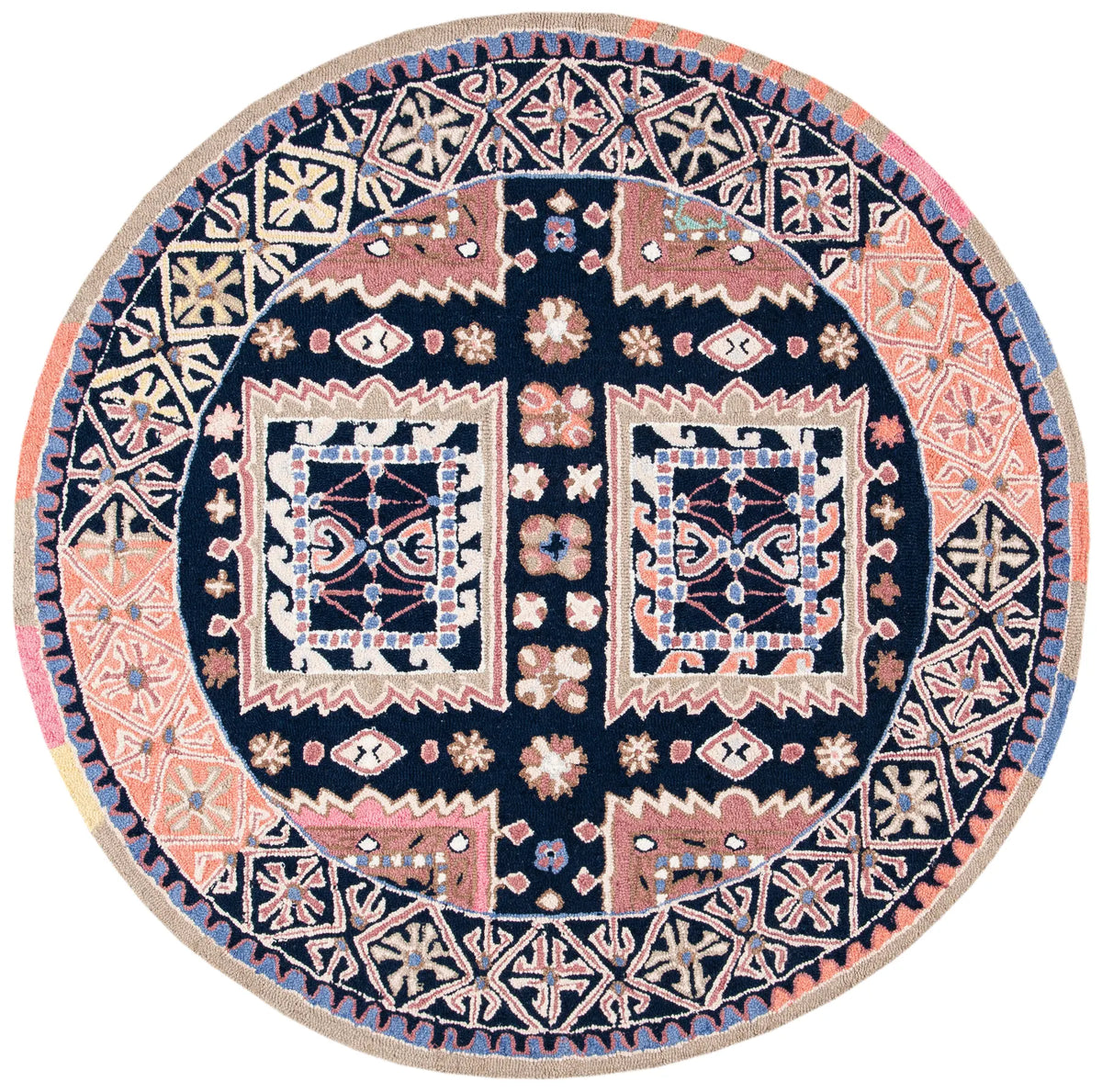 Safavieh Bellagio 5'-0" x 5'-0" Rug in Black / Navy