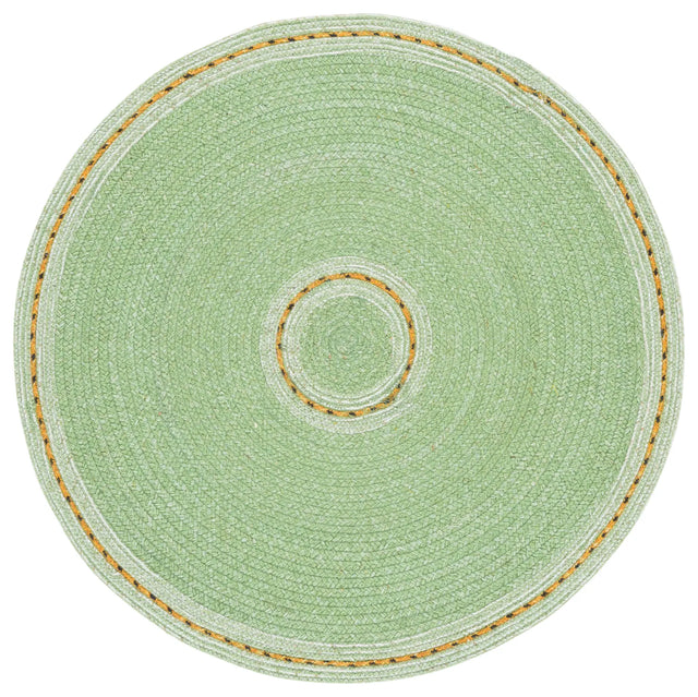 Safavieh Braided 3'-0" x 3'-0" Rug in Green / Gold