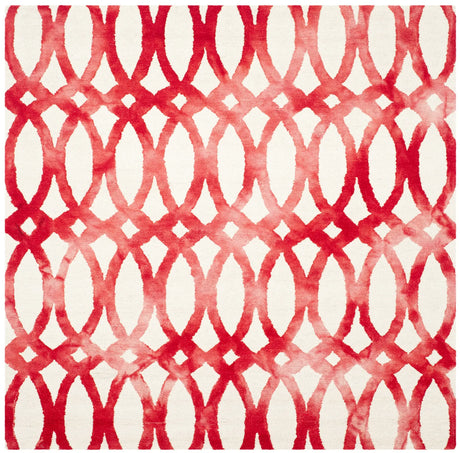 Safavieh Dip Dye 7'-0" x 7'-0" Rug in Ivory / Red