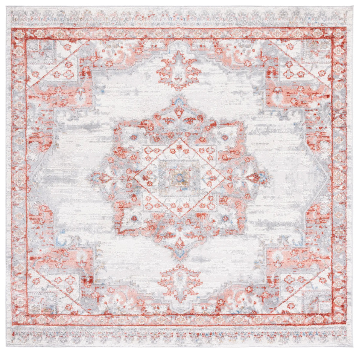 Safavieh Shivan 100 6'-7" x 6'-7" Rug in Ivory / Rust